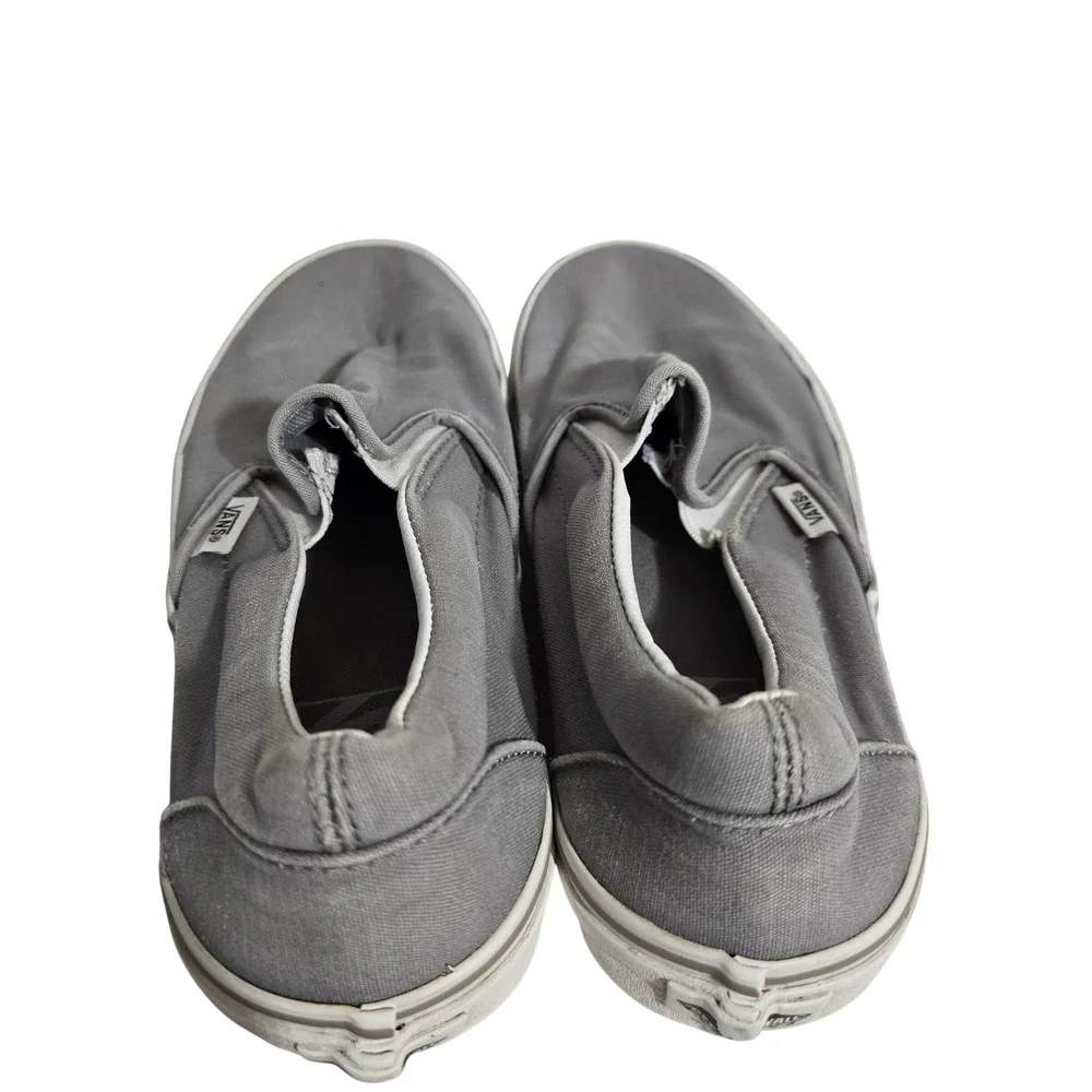 Vans Classic Slip-On Gray Canvas Skate Shoes Mens 7.5 Womens 9.0 Low Top Sneaker